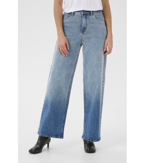 PANTALÓN VAQUERO KAMIALA DESGASTADO EN DEGRADÉ KAFFE