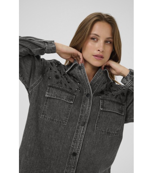 SOBRECAMISA DENIM OVERSIZE CON ABALORIOS KAFFE