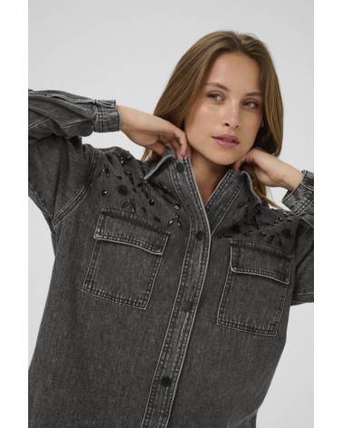 SOBRECAMISA DENIM OVERSIZE CON ABALORIOS KAFFE