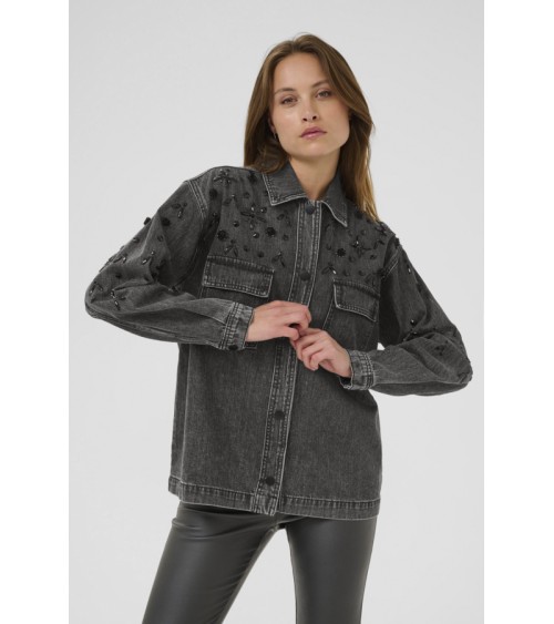 SOBRECAMISA DENIM OVERSIZE CON ABALORIOS KAFFE