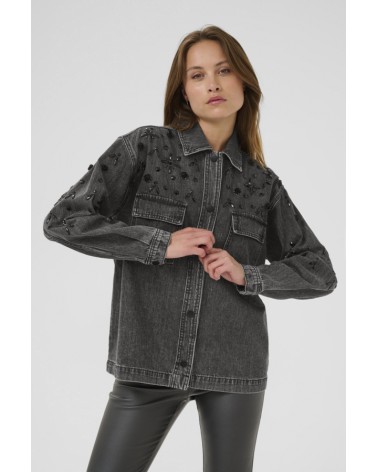 SOBRECAMISA DENIM OVERSIZE CON ABALORIOS KAFFE