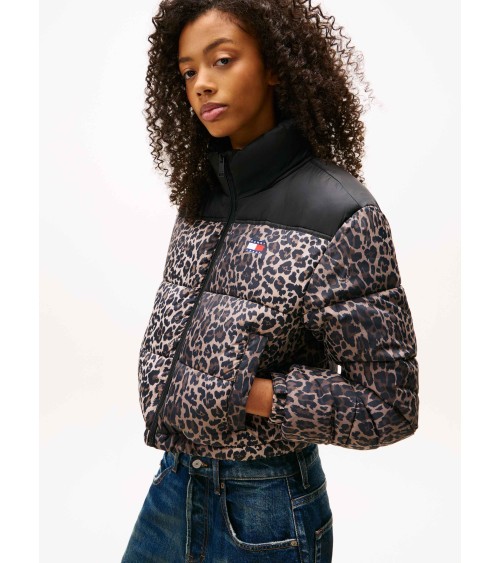 CAZADORA CROPPED ACOLCHADA ANIMAL PRINT TOMMY JEANS