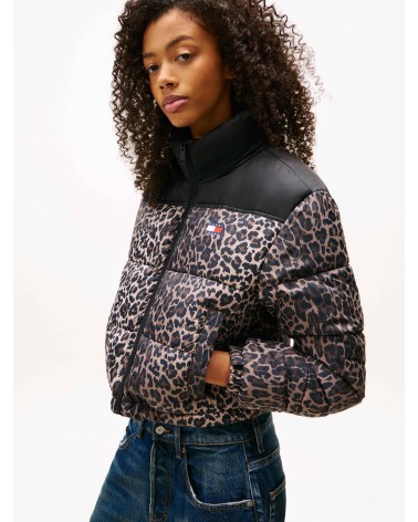 CAZADORA CROPPED ACOLCHADA ANIMAL PRINT TOMMY JEANS