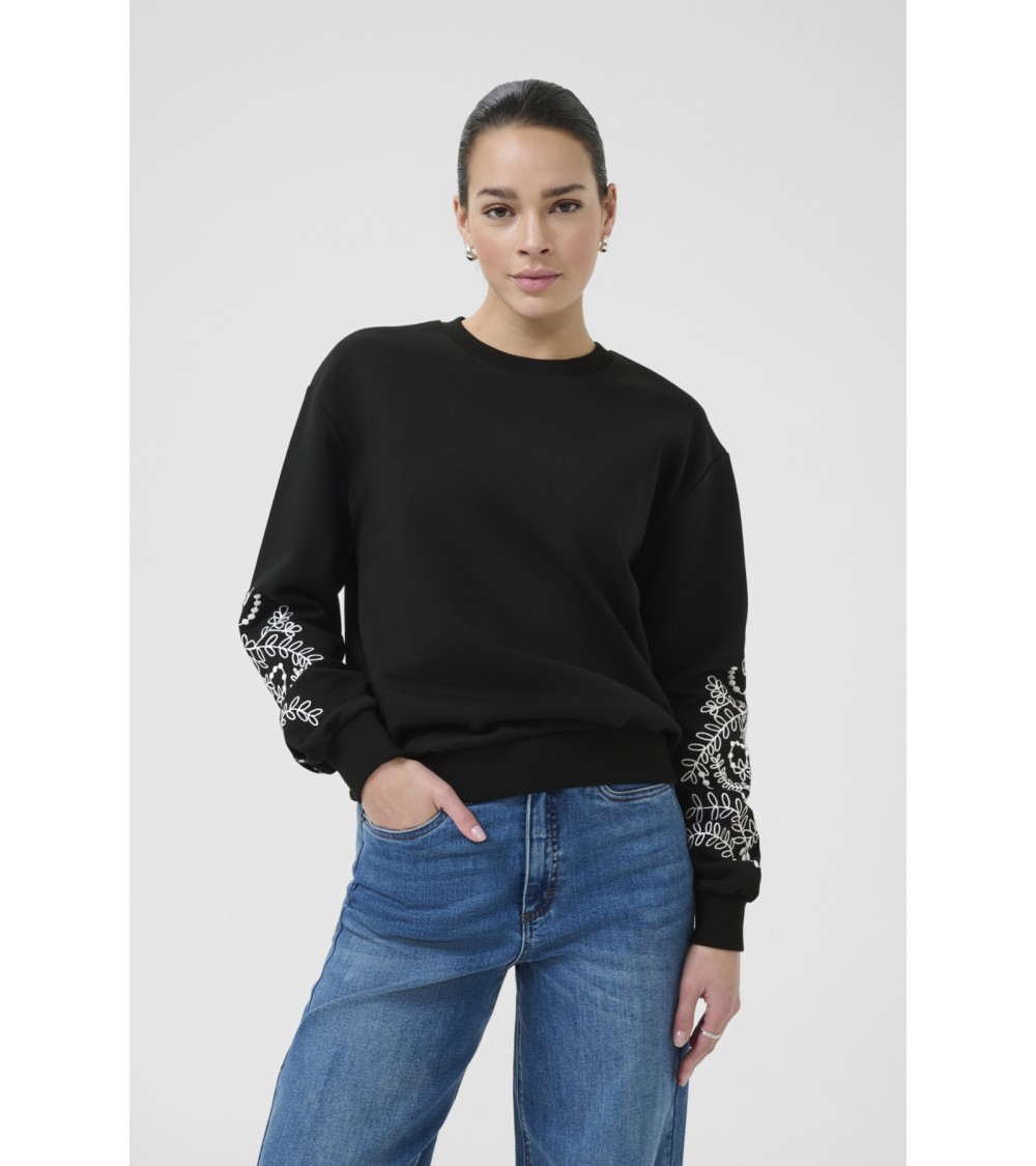 SUDADERA CON BORDADOS EN LAS MANGAS KAVIVIAN KAFFE