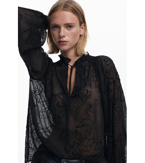 BLUSA FLOKI TRANSPARENTE DESIGUAL