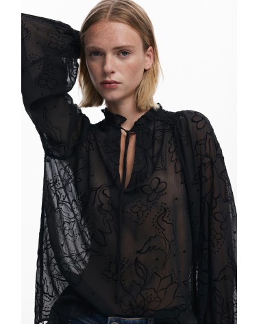 BLUSA FLOKI TRANSPARENTE DESIGUAL