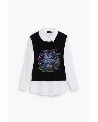 CAMISA CON CHALECO DE PUNTO 2 EN 1 DE DESIGUAL