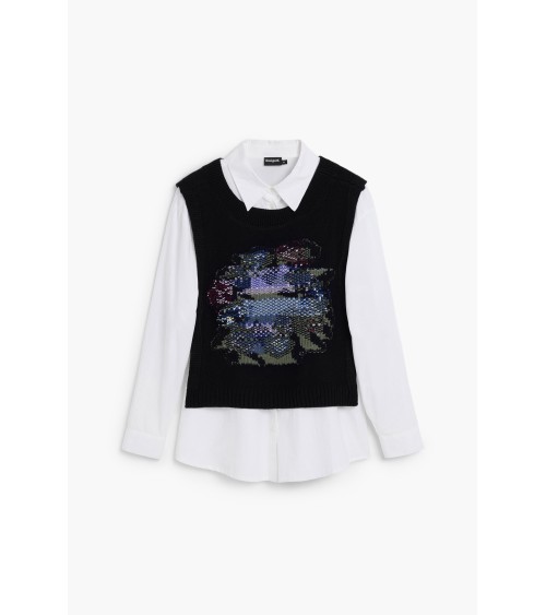 CAMISA CON CHALECO DE PUNTO 2 EN 1 DE DESIGUAL