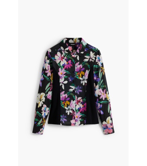 CAMISA ESTAMPADA COSTADILLO PLISADO DESIGUAL