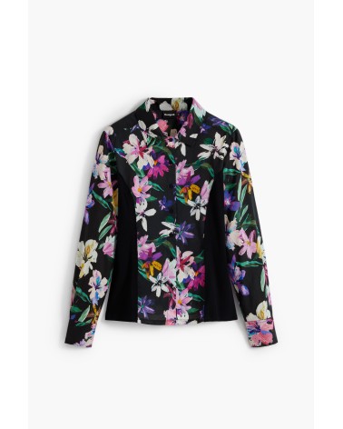 CAMISA ESTAMPADA COSTADILLO PLISADO DESIGUAL