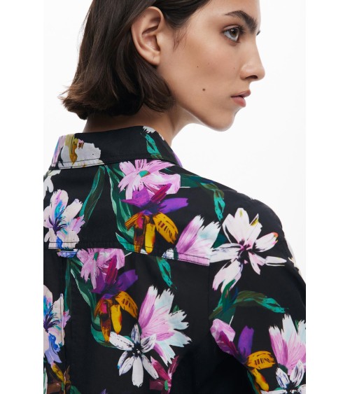 CAMISA ESTAMPADA COSTADILLO PLISADO DESIGUAL