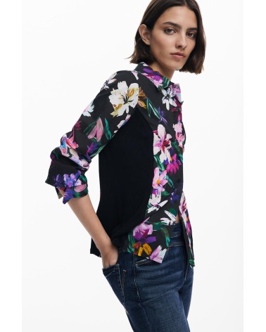 CAMISA ESTAMPADA COSTADILLO PLISADO DESIGUAL