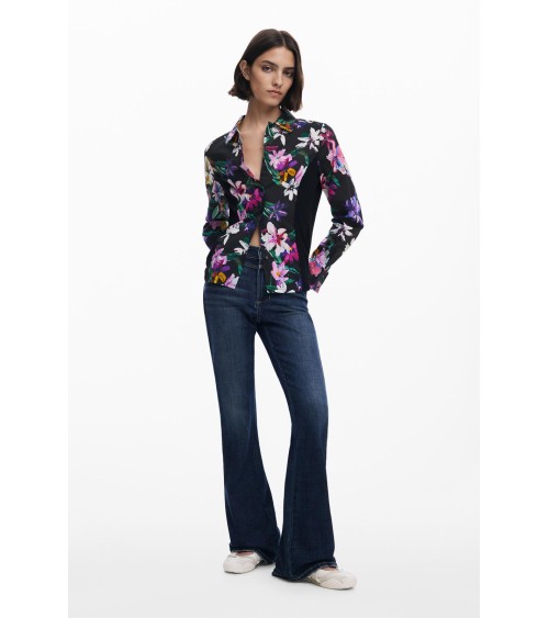CAMISA ESTAMPADA COSTADILLO PLISADO DESIGUAL