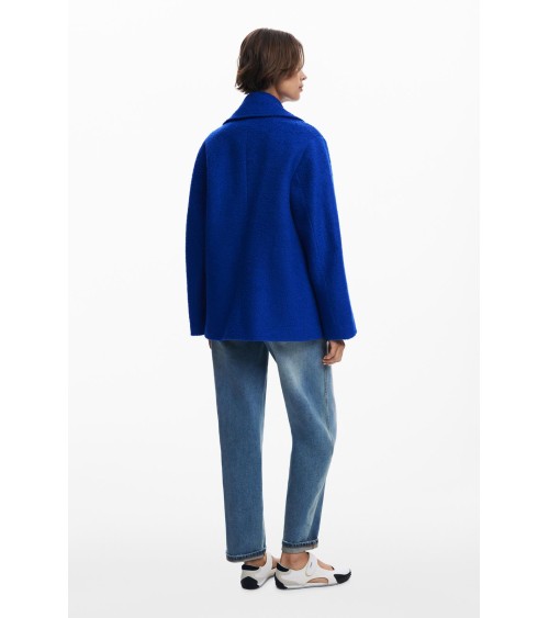 CHAQUETÓN DE PAÑO RIZO SHORTCOLOR DESIGUAL
