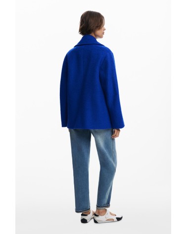 CHAQUETÓN DE PAÑO RIZO SHORTCOLOR DESIGUAL