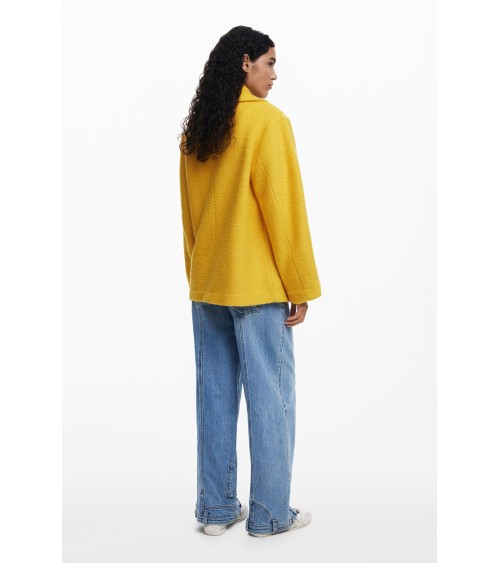 CHAQUETÓN DE PAÑO RIZO SHORTCOLOR DESIGUAL