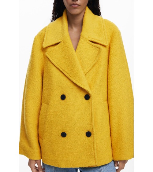 CHAQUETÓN DE PAÑO RIZO SHORTCOLOR DESIGUAL