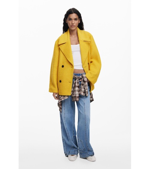 CHAQUETÓN DE PAÑO RIZO SHORTCOLOR DESIGUAL