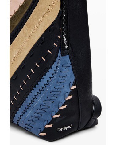MOCHILA QUEBEC CON COMBINACIÓN DE TEJIDOS DE DESIGUAL