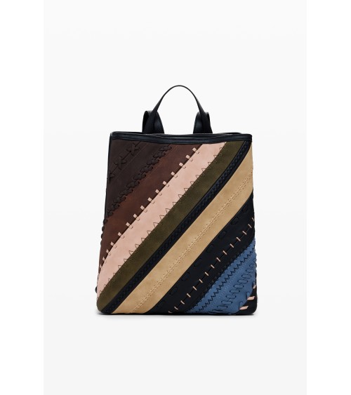 MOCHILA QUEBEC CON COMBINACIÓN DE TEJIDOS DE DESIGUAL