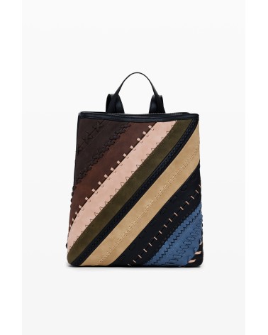 MOCHILA QUEBEC CON COMBINACIÓN DE TEJIDOS DE DESIGUAL
