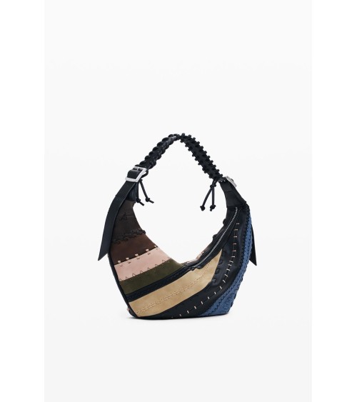 BOLSO QUEBEC CON COMBINACIÓN DE TEJIDOS DESIGUAL