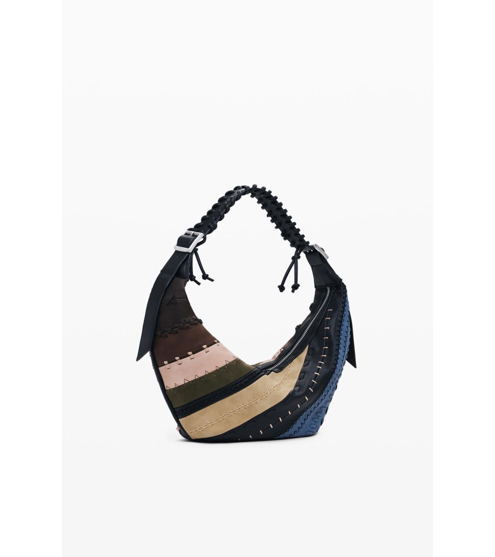 BOLSO QUEBEC CON COMBINACIÓN DE TEJIDOS DESIGUAL