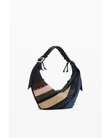 BOLSO QUEBEC CON COMBINACIÓN DE TEJIDOS DESIGUAL