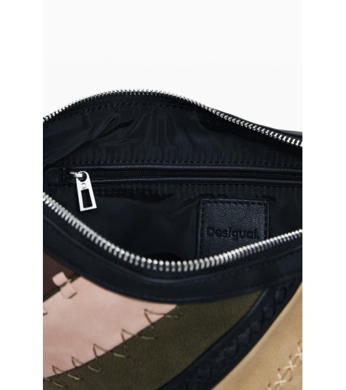 BOLSO QUEBEC CON COMBINACIÓN DE TEJIDOS DESIGUAL