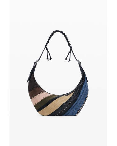 BOLSO QUEBEC CON COMBINACIÓN DE TEJIDOS DESIGUAL