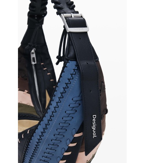 BOLSO QUEBEC CON COMBINACIÓN DE TEJIDOS DESIGUAL