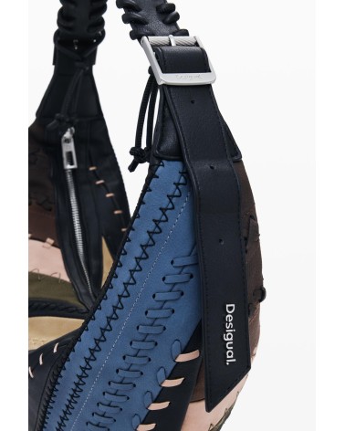 BOLSO QUEBEC CON COMBINACIÓN DE TEJIDOS DESIGUAL