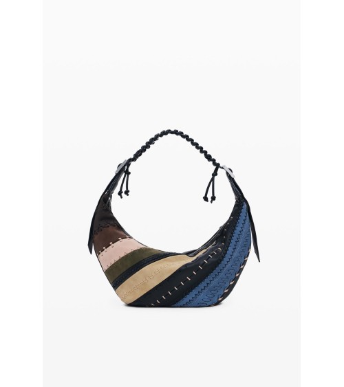 BOLSO QUEBEC CON COMBINACIÓN DE TEJIDOS DESIGUAL