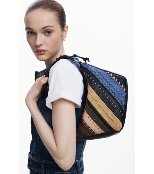 BOLSO QUEBEC MINI CON COMBINACIÓN DE TEJIDOS DESIGUAL