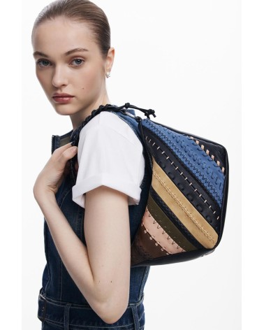 BOLSO QUEBEC MINI CON COMBINACIÓN DE TEJIDOS DESIGUAL