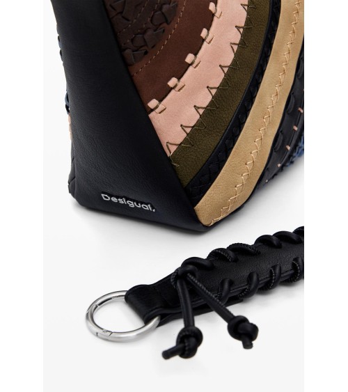 BOLSO QUEBEC MINI CON COMBINACIÓN DE TEJIDOS DESIGUAL