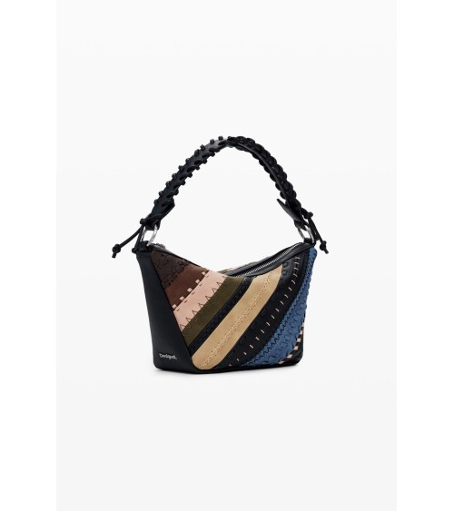 BOLSO QUEBEC MINI CON COMBINACIÓN DE TEJIDOS DESIGUAL