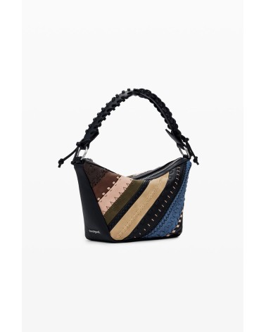 BOLSO QUEBEC MINI CON COMBINACIÓN DE TEJIDOS DESIGUAL