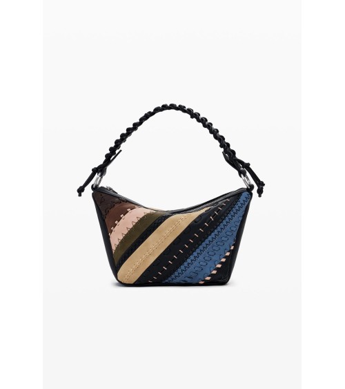BOLSO QUEBEC MINI CON COMBINACIÓN DE TEJIDOS DESIGUAL