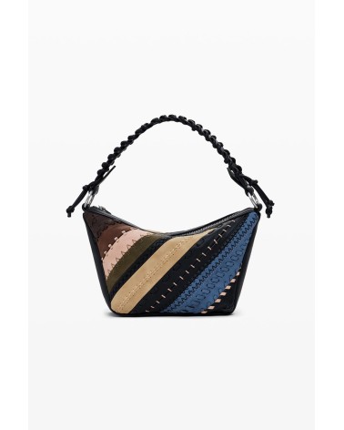 BOLSO QUEBEC MINI CON COMBINACIÓN DE TEJIDOS DESIGUAL