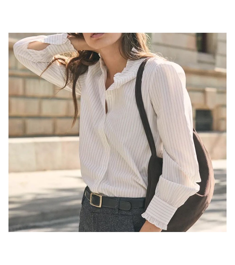 CAMISA ELISABETH BURGUNDY PINSTRIPE eseOese
