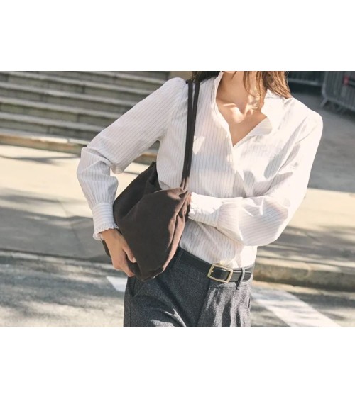 CAMISA ELISABETH BURGUNDY PINSTRIPE eseOese