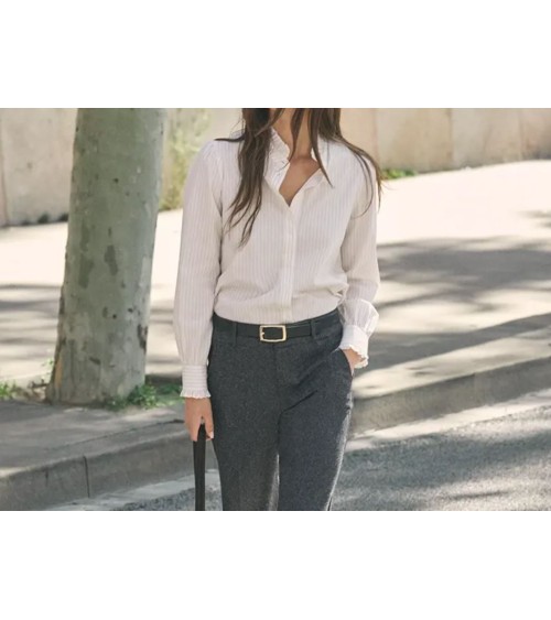 CAMISA ELISABETH BURGUNDY PINSTRIPE eseOese