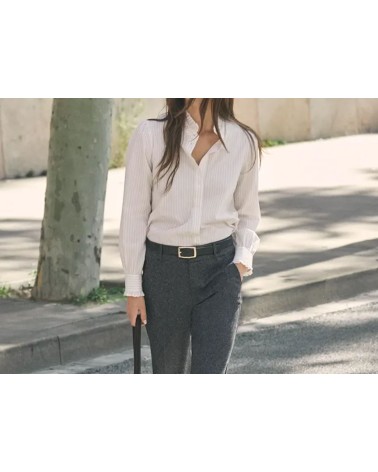 CAMISA ELISABETH BURGUNDY PINSTRIPE eseOese