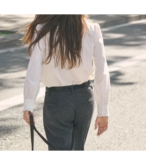 CAMISA ELISABETH BURGUNDY PINSTRIPE eseOese