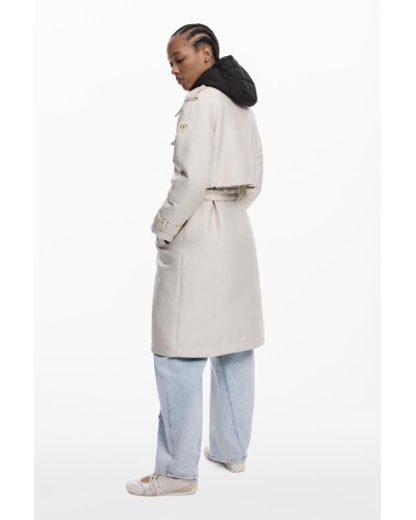 GABARDINA EMPIRE CON CAPUCHA DESMONTABLE DESIGUAL
