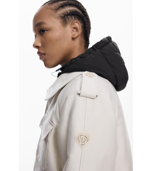 GABARDINA EMPIRE CON CAPUCHA DESMONTABLE DESIGUAL