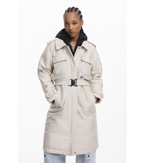 GABARDINA EMPIRE CON CAPUCHA DESMONTABLE DESIGUAL