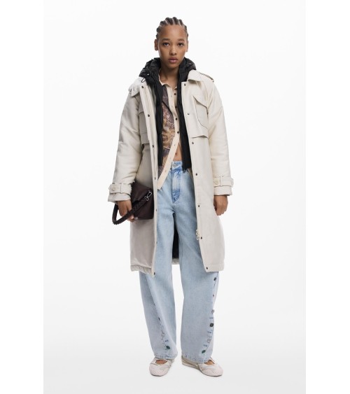 GABARDINA EMPIRE CON CAPUCHA DESMONTABLE DESIGUAL