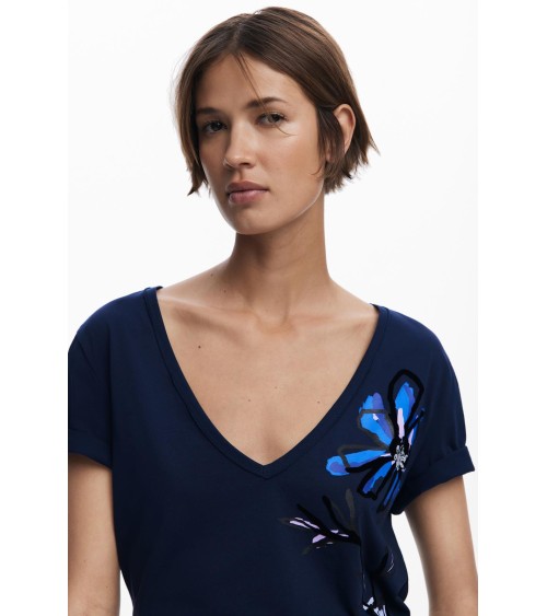 CAMISETA DUMAS CON DETALLES DE TERCIOPELO DESIGUAL